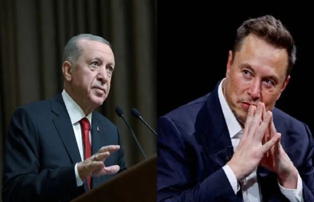 Turkish President Tayyip Erdogan and Elon Musk, the CEO of Tesla