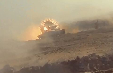 Al-Qassam Brigades posts footage of its fighters destroying Israeli armor