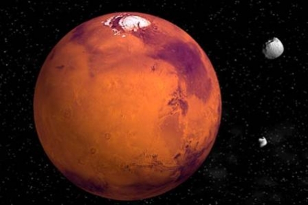 مریخ پر چاند گرہن