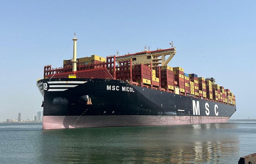 سب سے بڑے کنٹینر بردار جہازوں میں سے ایک ایم ایس سی مِکول ساؤتھ ایشیا پاکستان ٹرمینل پر لنگر انداز ہوگیا