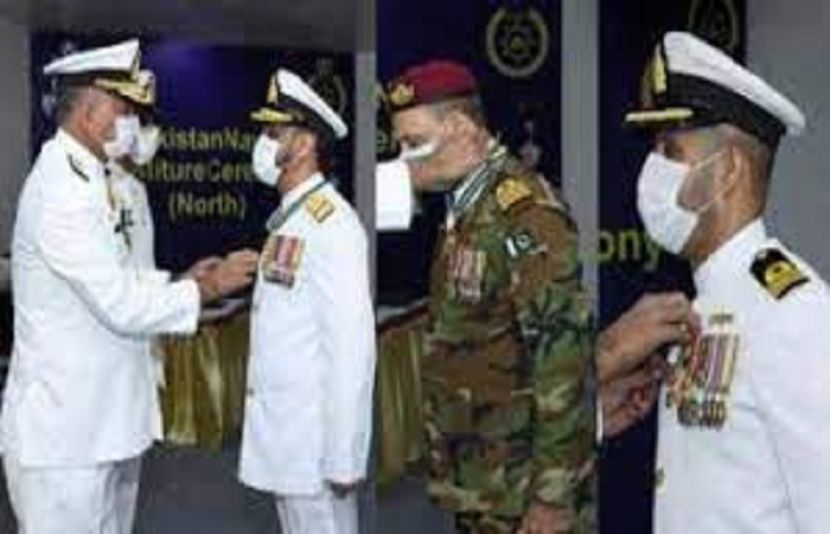 پاک بحریہ کے آفیسرز، سی پی اوز،،سیلرز اور سویلینز کو عسکری اعزازات تفویض کرنے کی تقریب کا انعقاد