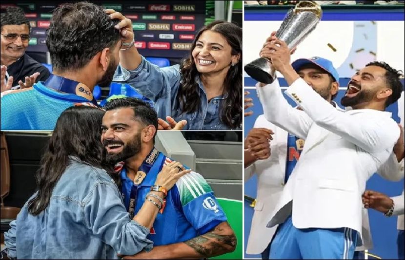 شاندار فتح کے بعد، ویرات کوہلی نے اپنی بیوی انوشکا شرما کے ساتھ ایک پیار بھرا لمحہ شیئر کیا