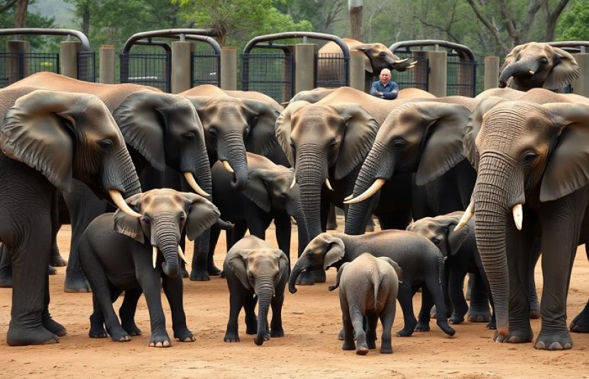 امریکی ریاست کیلیفورنیا میں گزشتہ روز آنے والے زلزلے کے دوران ایک چڑیا گھر میں ہاتھیوں نے تحفظ کے لیے حیرت انگیز اقدام کیا۔