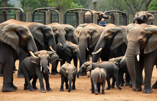 امریکی ریاست کیلیفورنیا میں گزشتہ روز آنے والے زلزلے کے دوران ایک چڑیا گھر میں ہاتھیوں نے تحفظ کے لیے حیرت انگیز اقدام کیا۔