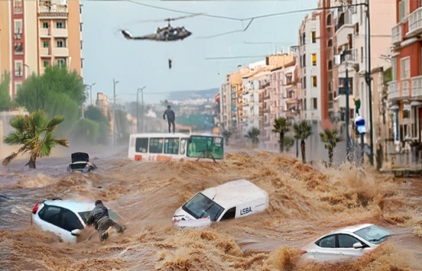 سپین میں شدید بارشوں اور سیلاب نے تباہی مچادی اور فوج کو ہنگامی کارروائی کے لیے طلب کر لیا