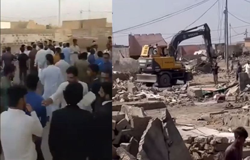 کراچی: ناردرن بائی پاس پرافغان بستی میں آپریشن غیر قانونی مکانات و دکانیں مسمار