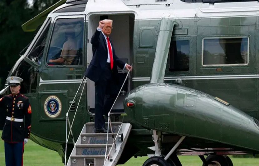 امریکی صدر ڈونلڈ ٹرمپ کے ہیلی کاپٹر کو فنی خرابی کے باعث ہنگامی لینڈنگ کرنا پڑی
